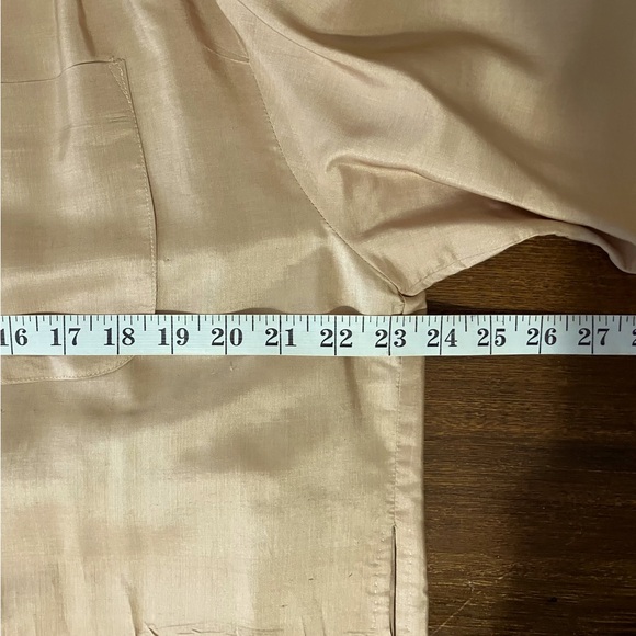 Stunning Vintage Benny Ong London Beige 100% Silk Blouse - Size L - Picture 13 of 15